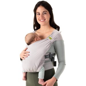 Mom wearing her baby I Pre-Wrapped Carrier