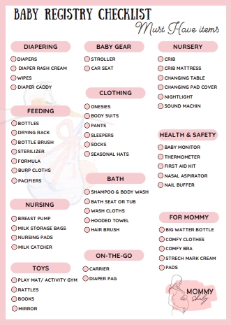 Baby regisrty checklist - must have baby items