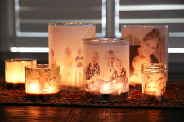 Glowing Photo Luminaries as a mother's day gift