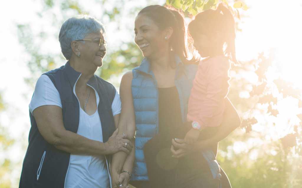 Three generations- Grandmother, mother and daughter