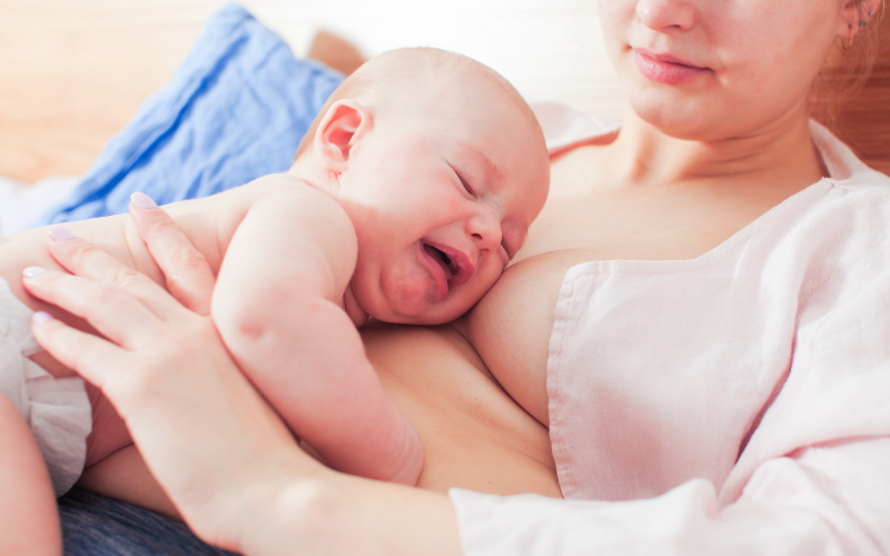 A baby is refusing to breastfeed and crying