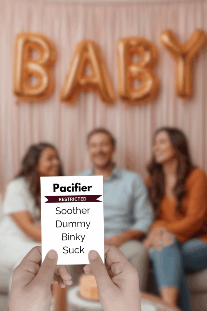 Funny baby shower game Baby Word Challenge