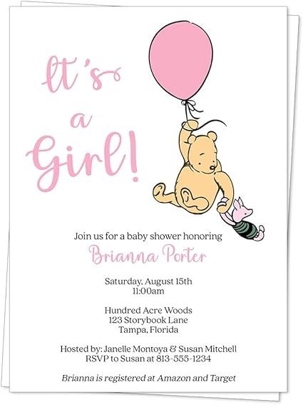 Winnie the Pooh Baby Shower Invitations