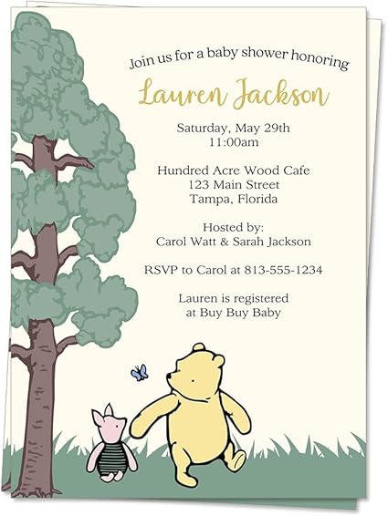 Winnie the Pooh Baby Shower Invitations