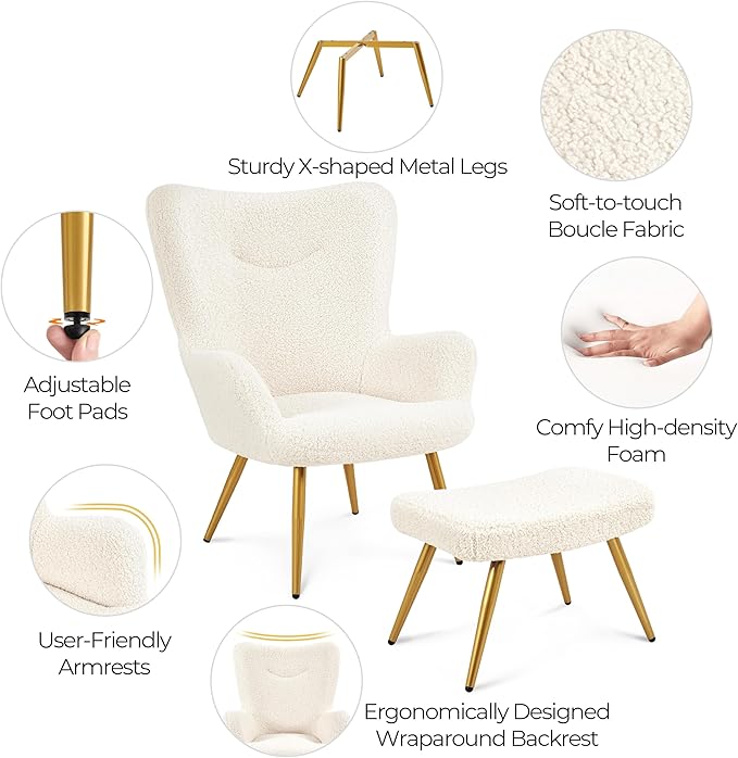 Chair and Ottoman Set