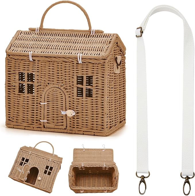 Wettarn Handmade Rattan Doll House
