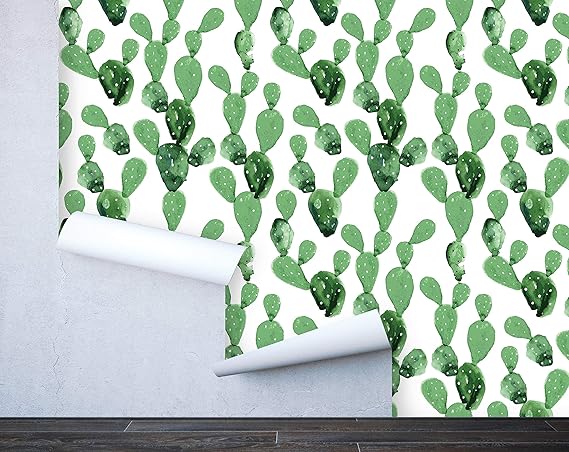 Removable Peel 'n Stick Cactus Wallpaper