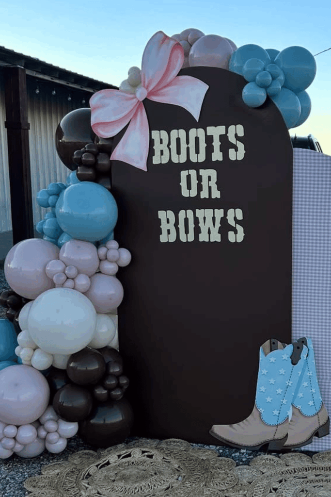 Boots or bows gender reveal