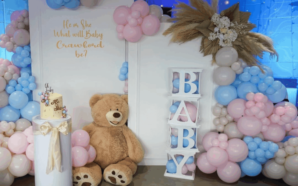 Gender reveal themes and decorations