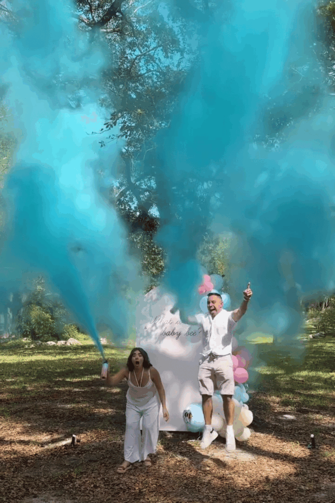 Smoke bomb gender reveal idea