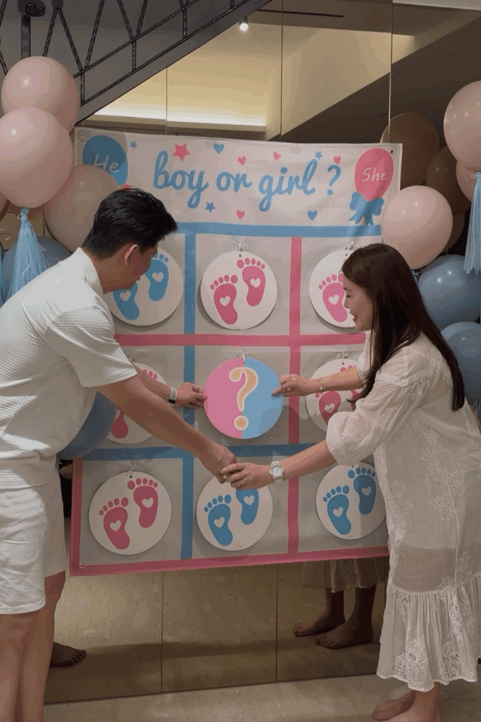 Tic-Tac-Toe Gender reveal idea