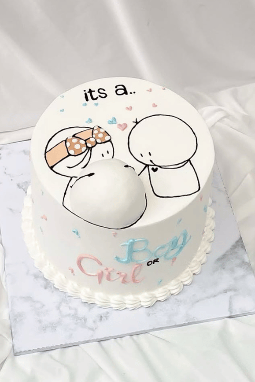 Baby Bump Illustration Cake