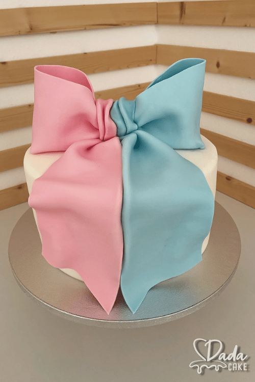 Big Bow Reveal Cake