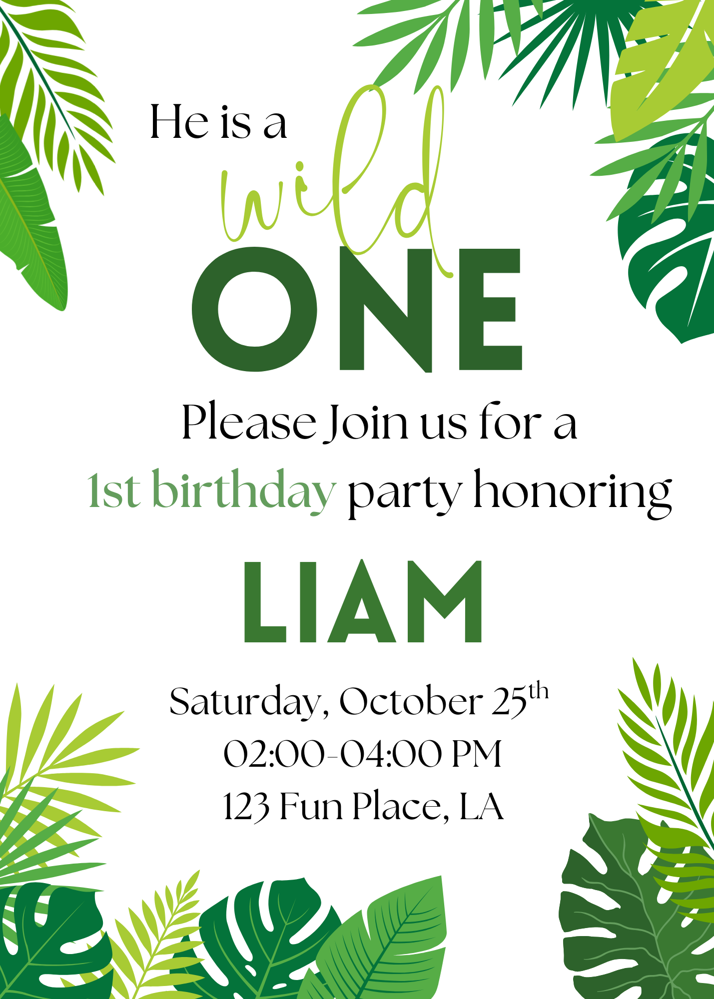 Wild One Invitation