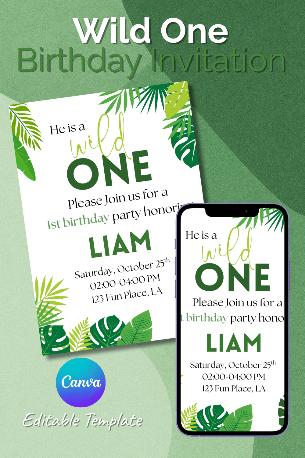 One Wild Birthday Invitation - Image 3