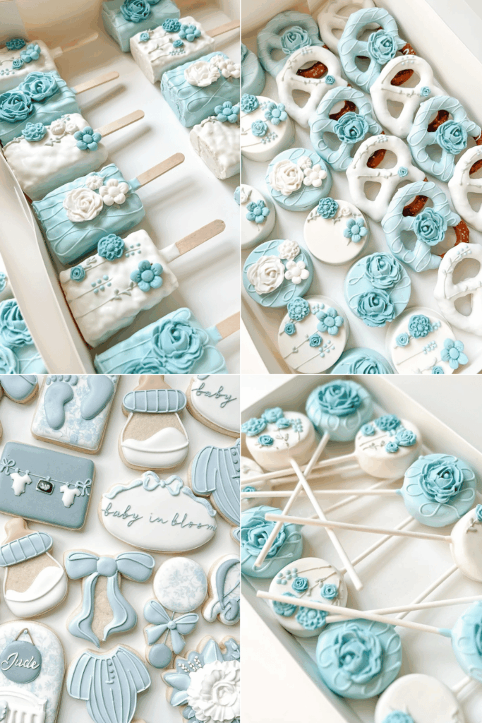 Blue Baby in Bloom Dessert Table
