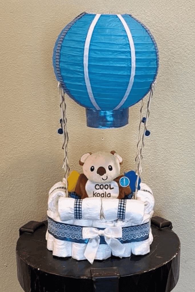hot air balloon diaper cake