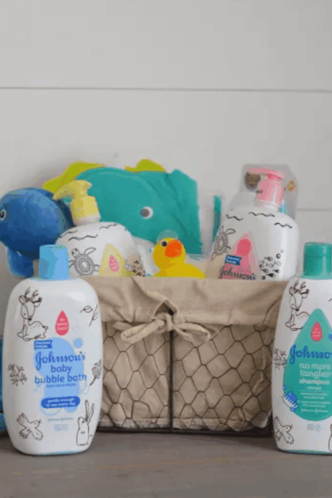 Baby bath time gift basket