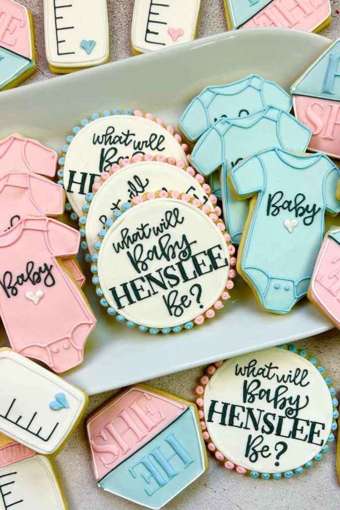 Gender reveal food - sugar cookies
