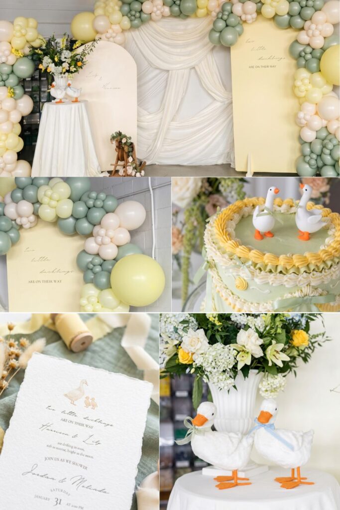Two Little Ducklings Baby Shower Theme idea